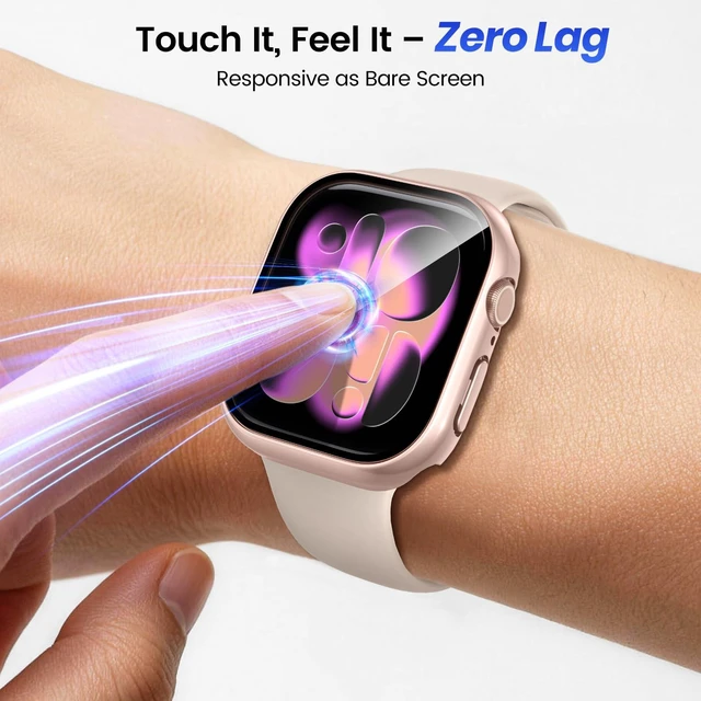 Alt view image 3 of 7 - 3PCS for Apple Watch Screen Protector Case Series 11/10 46mm | iWatch Protective Face Cover for Women Men, Tempered Glass Film Hard Bumper for iPhone Watch 46 mm Accessories