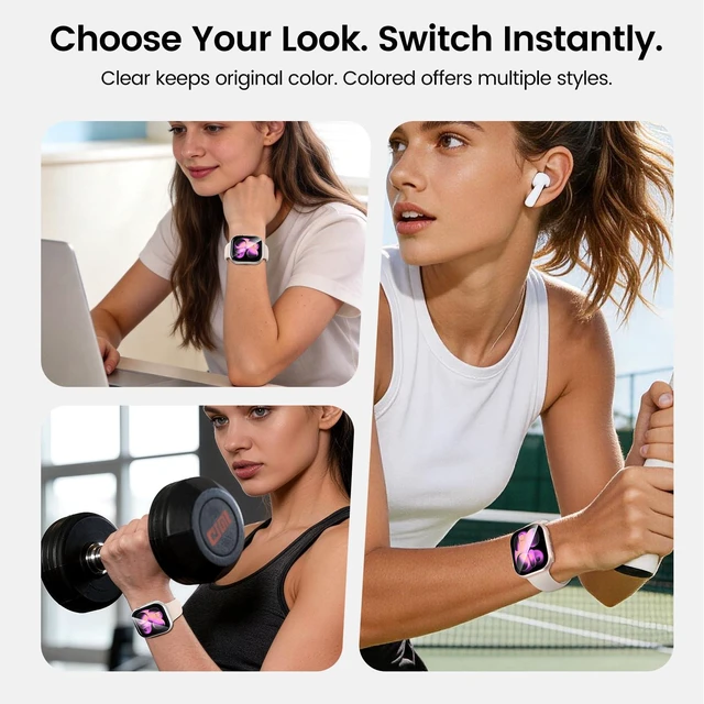 Alt view image 6 of 7 - 3PCS for Apple Watch Screen Protector Case Series 11/10 46mm | iWatch Protective Face Cover for Women Men, Tempered Glass Film Hard Bumper for iPhone Watch 46 mm Accessories