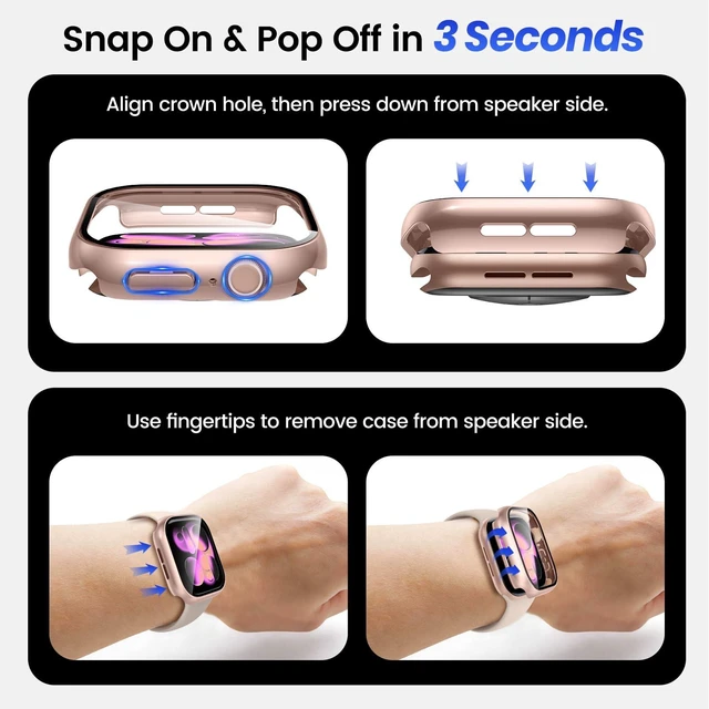 Alt view image 7 of 7 - 3PCS for Apple Watch Screen Protector Case Series 11/10 46mm | iWatch Protective Face Cover for Women Men, Tempered Glass Film Hard Bumper for iPhone Watch 46 mm Accessories