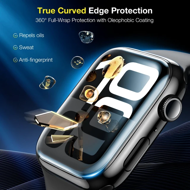 Alt view image 7 of 7 - 6Pcs for Apple Watch Series 12/Series 11/Series 10 46mm Screen Protector | Self-Healing, Max Coverage, Bubble Free, HD Clear Flexible Soft Film for 46mm Apple Watch Screen Protector, Anti-Scratch