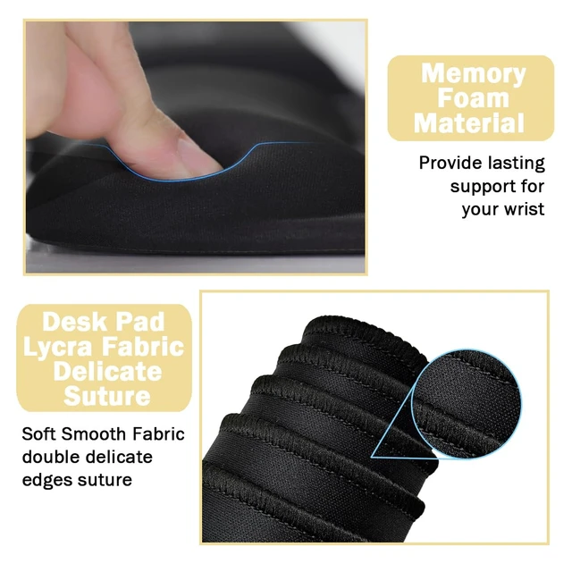 Alt view image 3 of 7 - Keyboard Wrist Rest Large Mouse Pad Wrist Support for Computer, 4 in 1 Memory Foam Keyboard Pad Desk Mat Ergonomic Hand Rest Wrist Cushion for Home Office Gaming-Black
