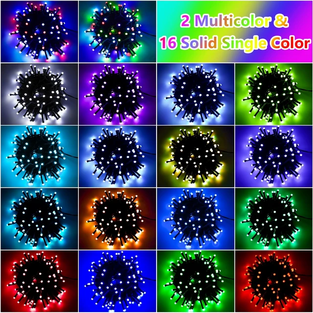 Alt view image 2 of 7 - Solar String Lights Outdoor Waterproof 40Ft Color Changing with Remote | 18 Colors 100 LED Christmas Light Solar Powered & USB, RGB Fairy Lighting for Outside Tree Fence Party Indoor Halloween Decor
