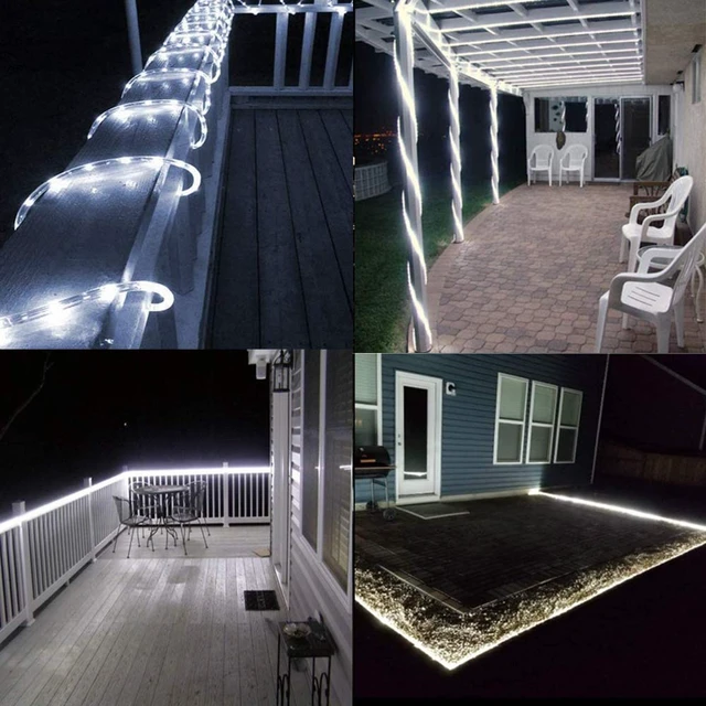 Alt view image 7 of 7 - Solar Rope Light 33FT 100LED IP65 Waterproof Outdoor LED Copper Fairy String Tube Lights for Party Gazebo Garden Patio Stair Balcony Fence Tree Daily Christmas Decoration (Solar-Cold White)