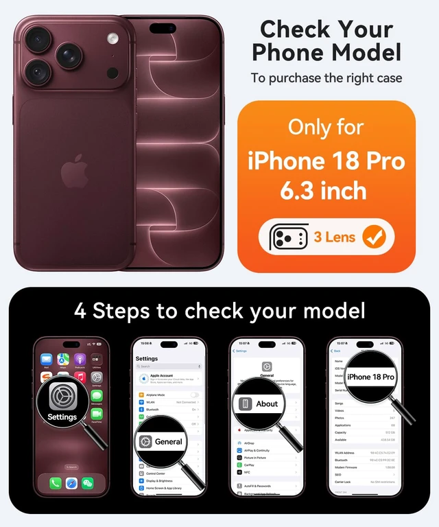 Alt view image 2 of 7 - Magnetic Shockproof for iPhone 18 Pro Case, Burgundy Red | Full Camera Protection, Compatible with MagSafe, Translucent Matte, Military-Grade Protection, Scratch Resistant, Slim Fit
