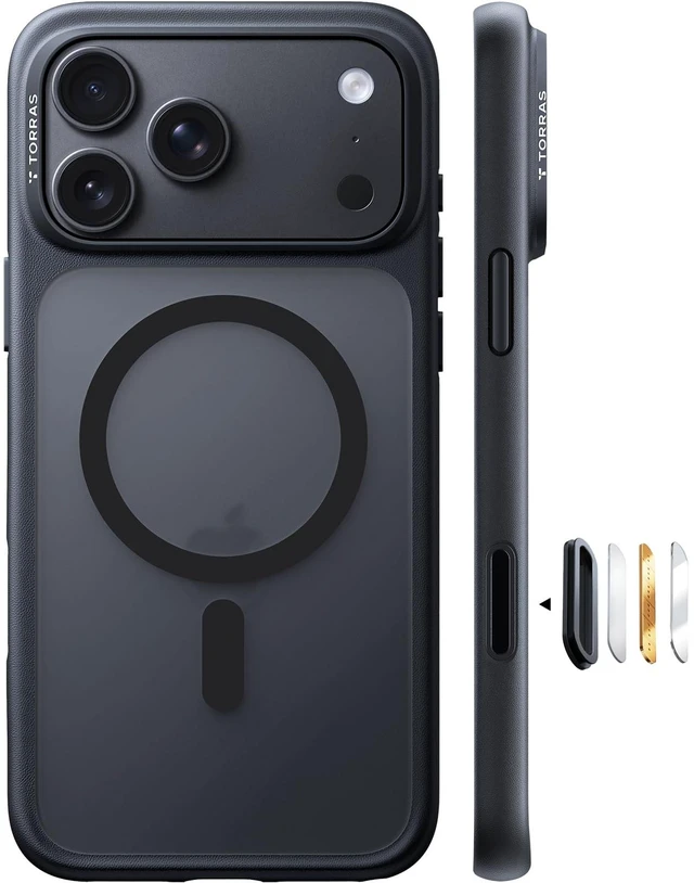 Main image of Stronger Magnetic & Shockproof for iPhone 18 Pro Max Case Slim Black | Fit for MagSafe, Military Grade Drop Protection, Camera Control, DIY Buttons, Comfortable Secure Grip, Translucent Matte