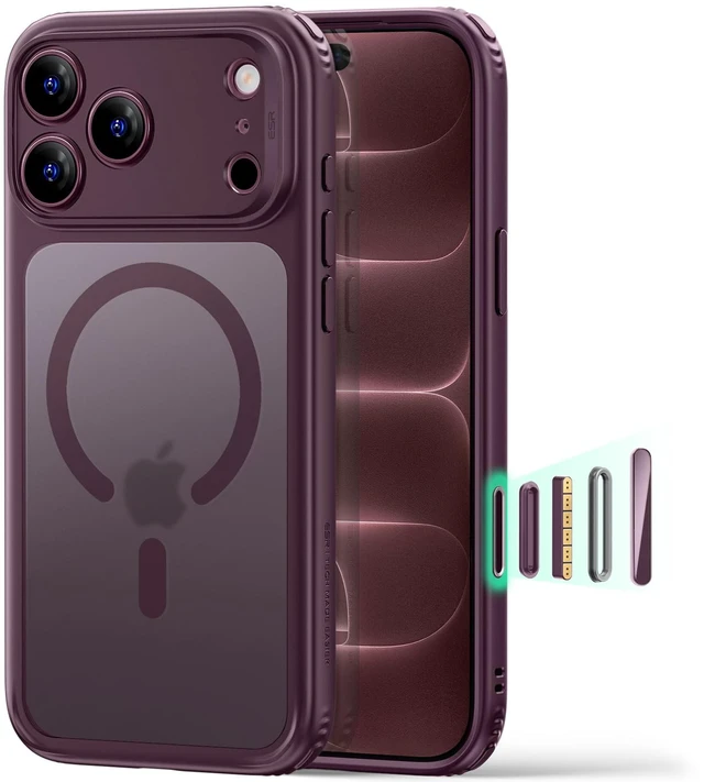 Main image of Classic Hybrid for iPhone 18 Pro/17 Pro Case, Frosted Burgundy | Long-Lasting Anti-Yellowing, Ultra-Thin, Compatible with MagSafe, 3X Military-Grade Protection, Camera Control