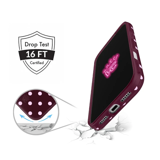 Alt view image 2 of 7 - for iPhone 18 Pro Max Case | Cherry Cola Polka Dot | Compatible with MagSafe | 16ft Drop Tested | Scratch Resistant | Cute Girly Protective Cover for Women | Burgundy, Pink