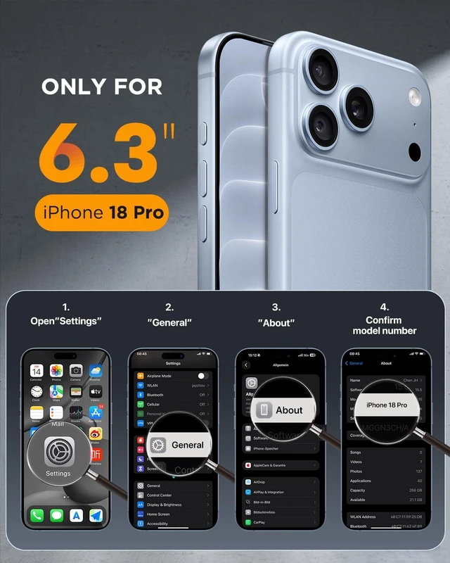 Alt view image 2 of 7 - Magnetic for iPhone 18 Pro Case 6.3,Translucent Matte, Glacier | Compatible with MagSafe, Military-Grade Protection, Anti-Fingerprint, Rugged Shockproof Protective, Slim Thin Phone Case