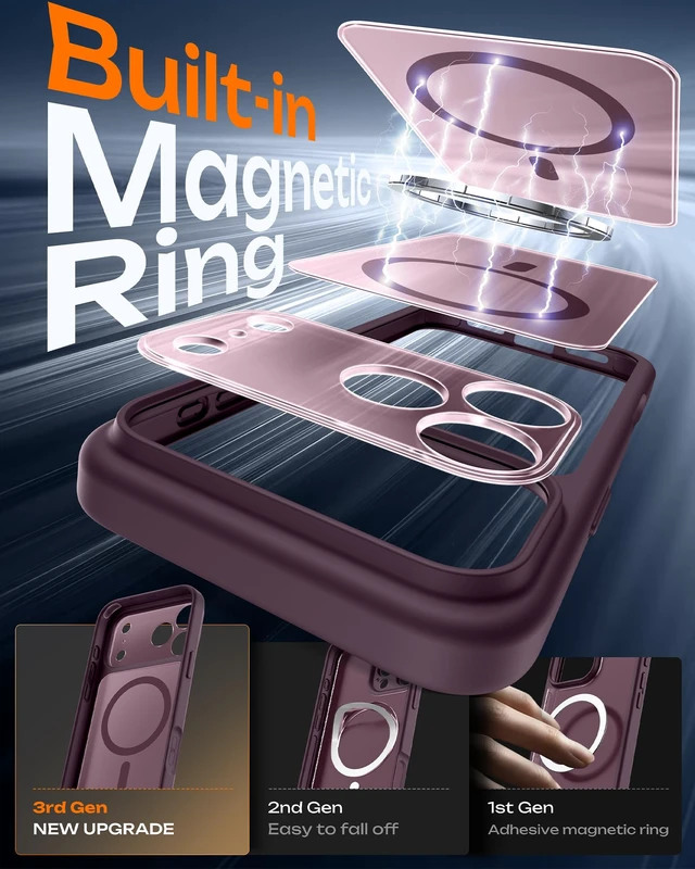 Alt view image 4 of 7 - for iPhone 18 Pro Case Burgundy, Compatible with MagSafe | Built-in Magnets, Camera Control Cover, Full Camera & Military-Grade Protection Anti-Slip Slim Translucent Matte Phone Case