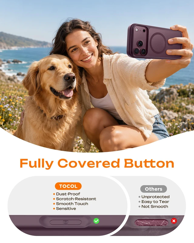 Alt view image 7 of 7 - for iPhone 18 Pro Case Burgundy, Compatible with MagSafe | Built-in Magnets, Camera Control Cover, Full Camera & Military-Grade Protection Anti-Slip Slim Translucent Matte Phone Case