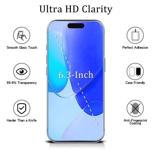 Alt view image 2 of 6 - 2-Pack Tempered Glass for Apple iPhone 18 Pro Screen Protector | 9H Hardness, No Bubbles, Anti Scratch, Easy to Install