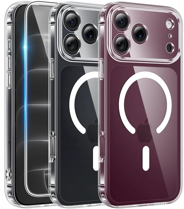 Main image of for iPhone 18 Pro Case/17 Pro Case Clear with Screen Protector | Anti Yellowing, Compatible with Magsafe, Magnetic, Rugged Shockproof Protective, Transparent Cell Phone Cover