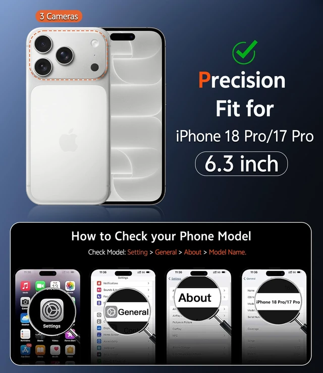 Alt view image 2 of 7 - for iPhone 18 Pro Case/17 Pro Case Clear with Screen Protector | Anti Yellowing, Compatible with Magsafe, Magnetic, Rugged Shockproof Protective, Transparent Cell Phone Cover
