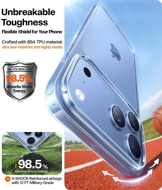 Alt view image 5 of 7 - for iPhone 18 Pro Case Crystal Clear, Upgraded Anti-Yellowing, 6.3'' | 2026 Upgraded Non-Yellowing, Military-Grade Protection, Ultra-Slim Soft Bumper Case for iPhone 18 Pro Phone Case Anti-Scratch