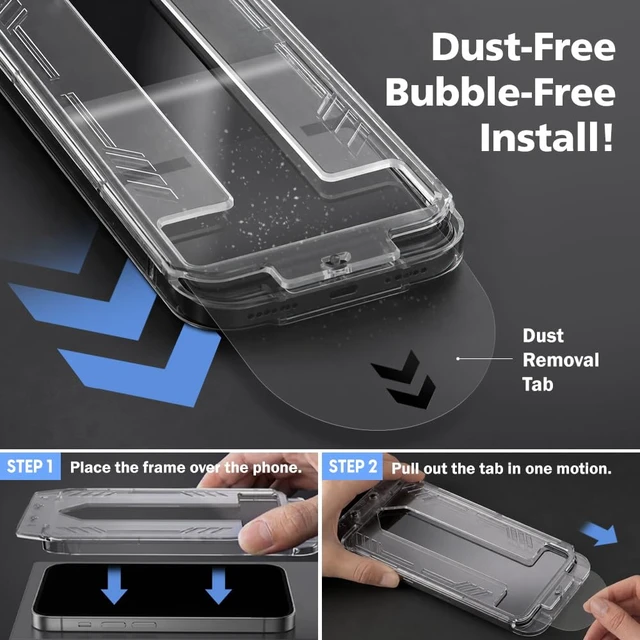 Alt view image 2 of 7 - 2 PACK AR Screen Protector Compatible with iPhone 18 Pro with Auto Dust Removal Installation Frame, Anti-Reflective, 9H Tempered Glass, Scratch Resistance, Fingerprint Resistant, Ultra HD Clear