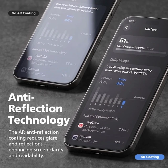Alt view image 4 of 7 - 2 PACK AR Screen Protector Compatible with iPhone 18 Pro with Auto Dust Removal Installation Frame, Anti-Reflective, 9H Tempered Glass, Scratch Resistance, Fingerprint Resistant, Ultra HD Clear