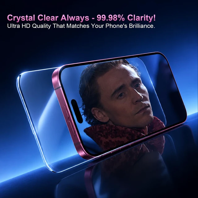 Alt view image 3 of 7 - for iPhone 18 Pro Max HD Clear Screen Protector, 2 Pack | Scratch-Resistant 9H Tempered Glass , 3D Curved Edges, Case-Friendly & Easy Installation, Free Bubble Anti-Fingerprint
