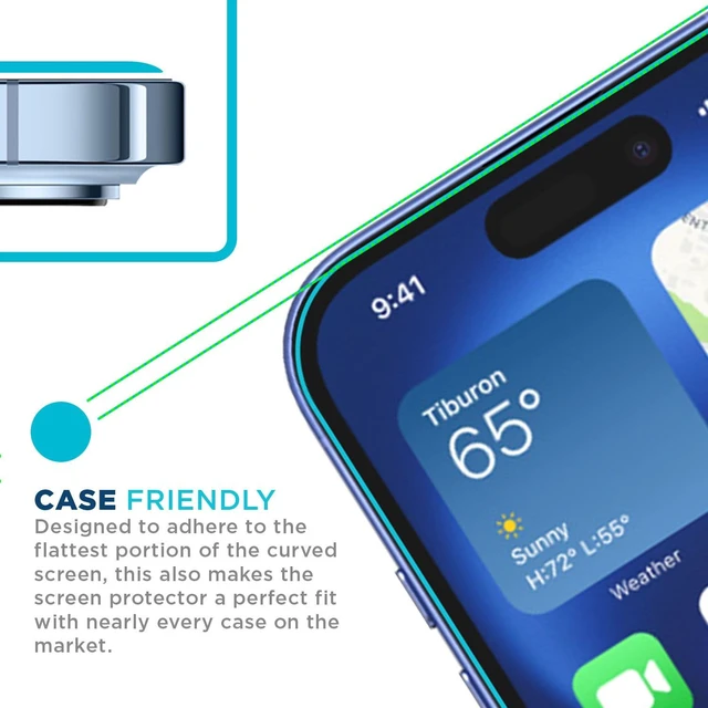 Alt view image 2 of 5 - Screen Protector for iPhone 16, HD PET Film, 4-Pack | Flexible Plastic Build, Crystal-clear display, Scratch-resistant coating, Case-friendly, Bubble-free apply, Touch-sensitive