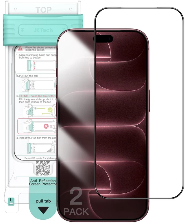 Main image of Anti-Reflective Screen Protector for iPhone 18 Pro, 2-Pack | AR Coating, Auto-Align Installation, Scratch Resistant, Tempered Glass Film, High Clarity, Anti-Fingerprint