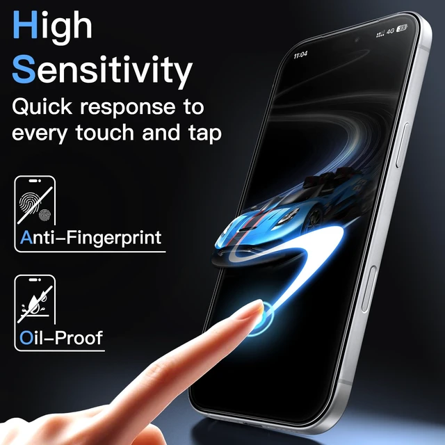 Alt view image 7 of 7 - Anti-Reflective Screen Protector for iPhone 18 Pro, 2-Pack | AR Coating, Auto-Align Installation, Scratch Resistant, Tempered Glass Film, High Clarity, Anti-Fingerprint