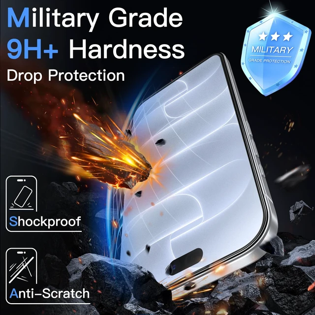 Alt view image 6 of 7 - Anti-Reflective Screen Protector for iPhone 18 Pro, 2-Pack | AR Coating, Auto-Align Installation, Scratch Resistant, Tempered Glass Film, High Clarity, Anti-Fingerprint
