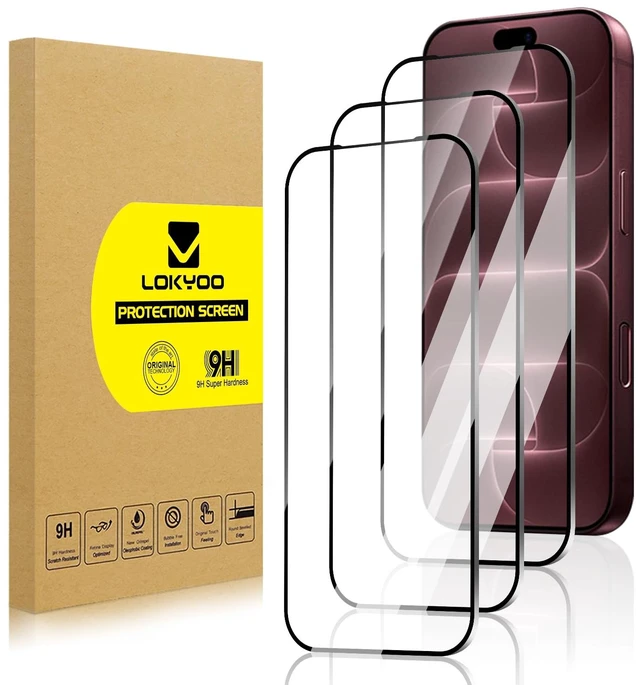 Main image of 3 Pack HD Glass Screen Protector for iPhone 18 Pro | Ultra Clear,Anti-Scratch,Bubble-Free,Easy Install,9H Protective Glass for iPhone 18 Pro
