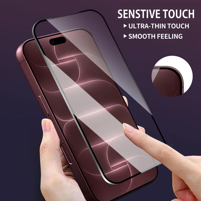 Alt view image 4 of 7 - 3 Pack HD Glass Screen Protector for iPhone 18 Pro | Ultra Clear,Anti-Scratch,Bubble-Free,Easy Install,9H Protective Glass for iPhone 18 Pro