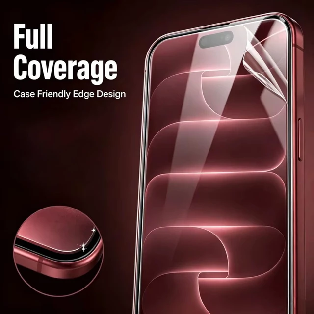 Alt view image 5 of 5 - Soft TPU Transparent Protective Hydrogel Film Screen Protector for iPhone 18 Pro, Screen Protector Film -Not Tempered Glass -3 Packs