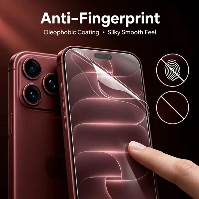 Alt view image 4 of 5 - Soft TPU Transparent Protective Hydrogel Film Screen Protector for iPhone 18 Pro, Screen Protector Film -Not Tempered Glass -3 Packs