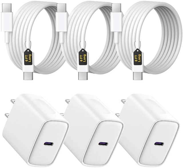 Main image of iPhone 18 17 16 15 Charger Fast Charging 3Pack USB C Charger Type C Charger | 6FT Cable for iPhone 18/18 Pro/18 Pro Max/iPhone Duo/17/17 Plus/17 Pro/17 Pro Max/16/16 Plus/16 Pro Max/15 Pro Max