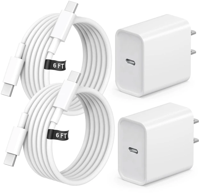 Main image of iPhone Charger Fast Charging for iPhone 18 17 16 Apple Charger & 6ft Cable | 2 Pack 20W USB C Charger Block with 6FT Fast Charging Cable for iPhone Duo, iPhone 18 Pro/18 Pro Max,iPhone 17/16/15 Series