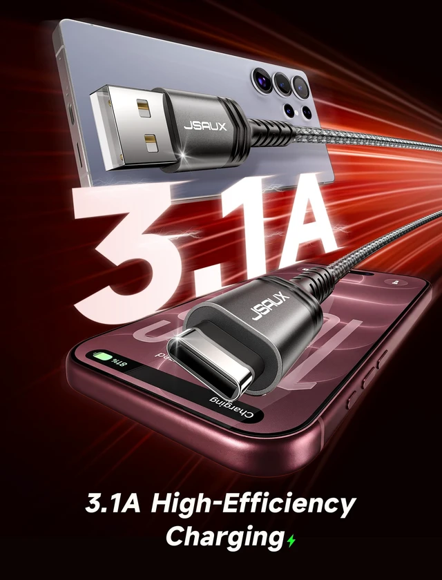 Alt view image 3 of 7 - for iPhone 18 17 Pro Charger Cable, 10ft/2-Pack USB to USB C-Gray | Type C Fast Charging Cord for iPhone 18 Pro Max CarPlay, iPhone 17/16/15 Series, Samsung Galaxy S25 Ultra S24, Android Auto