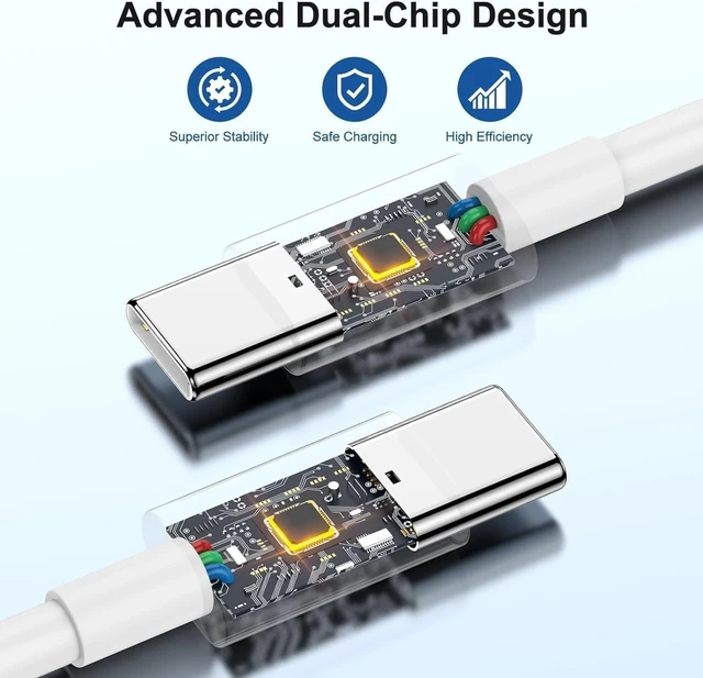 Alt view image 4 of 7 - iPhone 17 16 15 Charger/10ft Type C to C Charging Cable Cord Long, USB C Fast Charging Block Plug for Apple iPhone 17 Pro Max/17 Air/16 Pro/15 Plus/AirPods/iPad/mini Plug Cube Birck Box Power Adapter