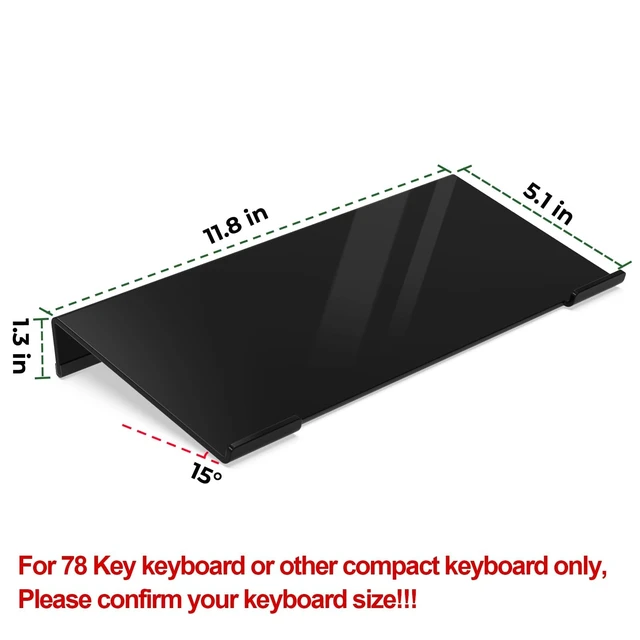 Alt view image 2 of 6 - Acrylic Computer Keyboard Stand for Desk, Keyboard Riser Tilt Lift, Keyboard Holder for Desktop, Desk Keyboard LifterBlack