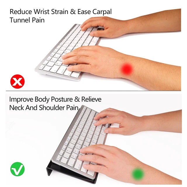 Alt view image 4 of 6 - Acrylic Computer Keyboard Stand for Desk, Keyboard Riser Tilt Lift, Keyboard Holder for Desktop, Desk Keyboard LifterBlack