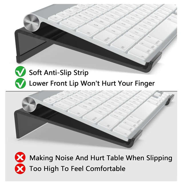 Alt view image 5 of 6 - Acrylic Computer Keyboard Stand for Desk, Keyboard Riser Tilt Lift, Keyboard Holder for Desktop, Desk Keyboard LifterBlack