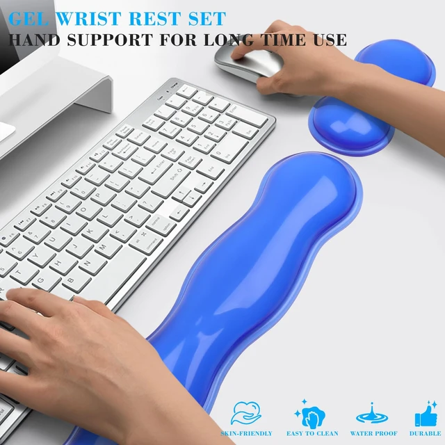 Alt view image 6 of 7 - Gel Wrist Rest for Keyboard and Mouse, Wrist Rest for Keyboard, Mouse Wrist Support, Pain Relief, Cool Touch, Non-Skid, Wrist pad Set
