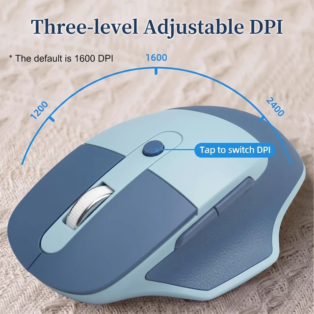 Alt view image 7 of 7 - Wireless Ergonomic Keyboard and Mouse Combo with PU Wrist Rest, Carpal Tunnel Keyboard, 2.4G Colorful Split Ergo Keyboard, Comfortable Natural Typing, Compatible with PC/Laptop (Blue)
