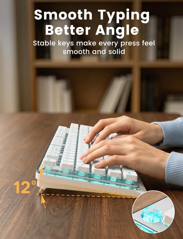 Alt view image 7 of 7 - Wireless Keyboard and Mouse Combo, RGB Backlit, Pudding Keycaps, KM41max | 10 Lighting Effects, 4000mAh Battery, Rechargeable, Never-Fade Keycaps, Metal Panel, 2.4GHz Wireless, USB-C Adapter