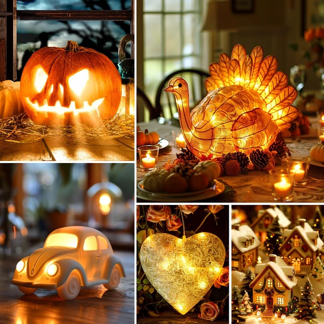 Alt view image 5 of 7 - Accessory Cord with LED Bulb - 6ft Cord with On/Off Switch for Night Lights, Halloween Pumpkin, Blow Mold, Christmas Village House, Holiday Ceramic Trees, Craft Projects, 2 Pack