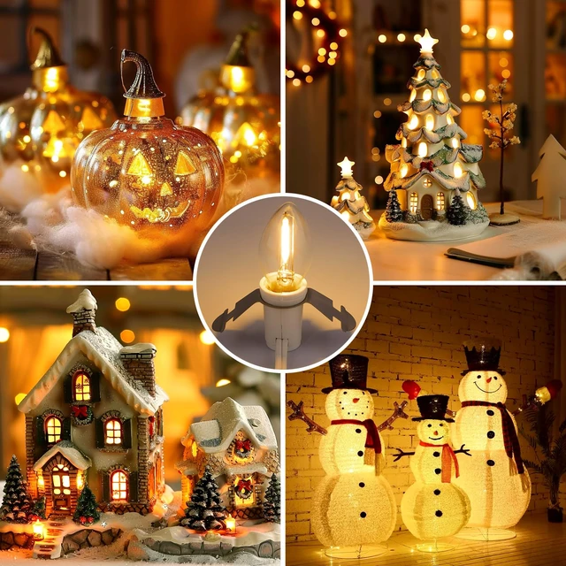 Alt view image 6 of 7 - Accessory Cord with LED Bulb - 6ft Cord with On/Off Switch for Night Lights, Halloween Pumpkin, Blow Mold, Christmas Village House, Holiday Ceramic Trees, Craft Projects, 2 Pack