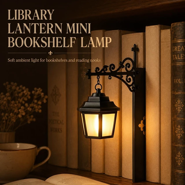 Alt view image 2 of 7 - Ghost Bookshelf LanternLibrary Mini Bookshelf Lamp, Little Cute Lantern-Decorative Library Hanging Resin Lighting, Miniature Halloween Vintage Patchwork Reading Book LED NightlightPumpkin