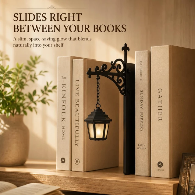 Alt view image 4 of 7 - Ghost Bookshelf LanternLibrary Mini Bookshelf Lamp, Little Cute Lantern-Decorative Library Hanging Resin Lighting, Miniature Halloween Vintage Patchwork Reading Book LED NightlightPumpkin