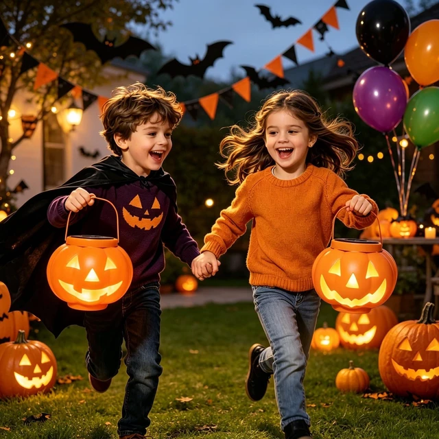 Alt view image 6 of 7 - Halloween Pumpkin Solar Lanterns 2 Pack, Jack O Lantern Pumpkin Lights for Halloween Decorations Outdoor, Weatherproof & Portable Fall Yard Decor (2Pack Warm White)