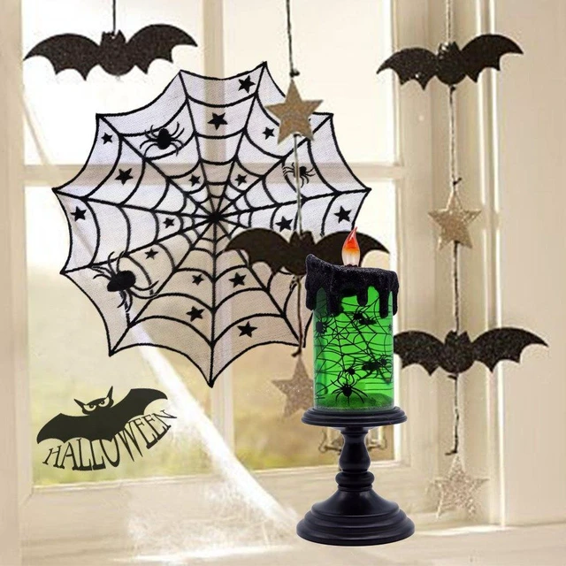 Alt view image 3 of 7 - Spider Halloween Snow Globe Flameless Candle Battery Operated | LED Candle with Timer, Tornado Lamp Spinning Water Glittering, Green Light, Spooky Halloween Indoor Decoration, 4"D x 10"H