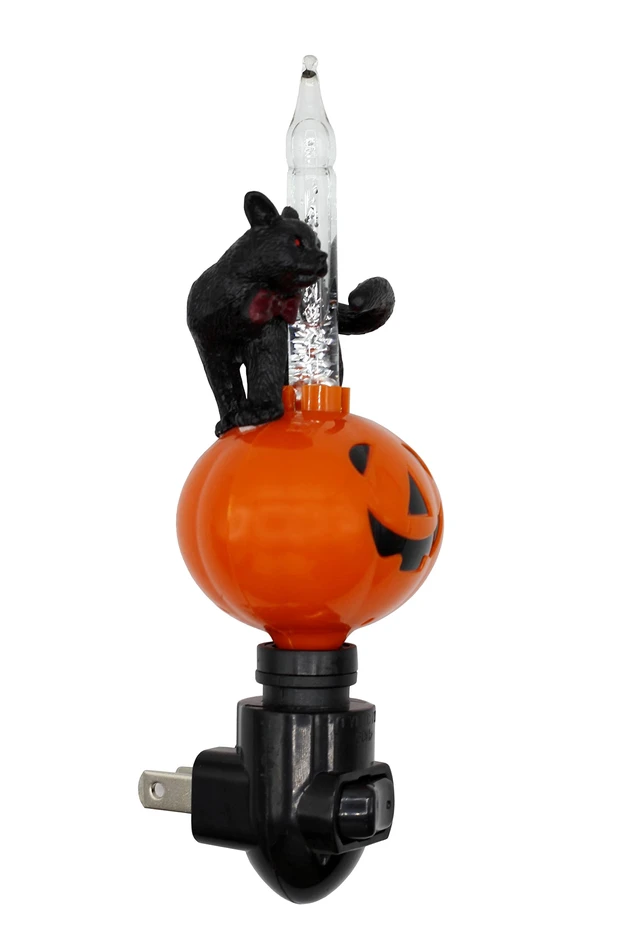 Alt view image 4 of 7 - Halloween Pumpkin Jack O' Lantern & Black Cat Bubble Night Light