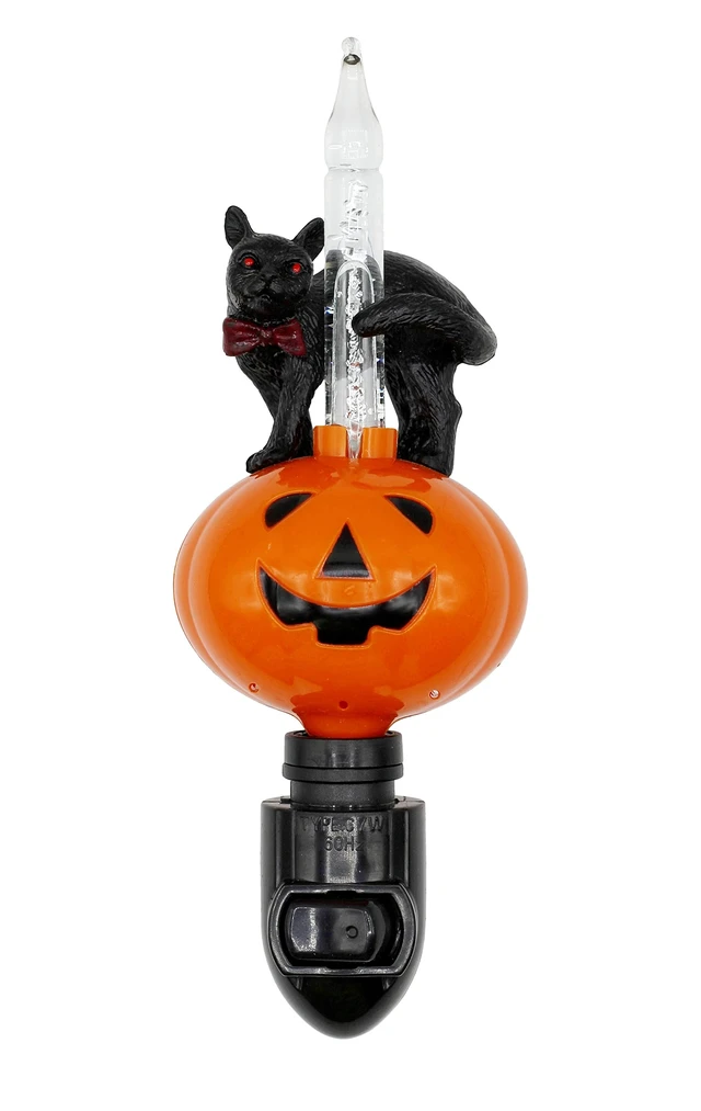 Alt view image 6 of 7 - Halloween Pumpkin Jack O' Lantern & Black Cat Bubble Night Light