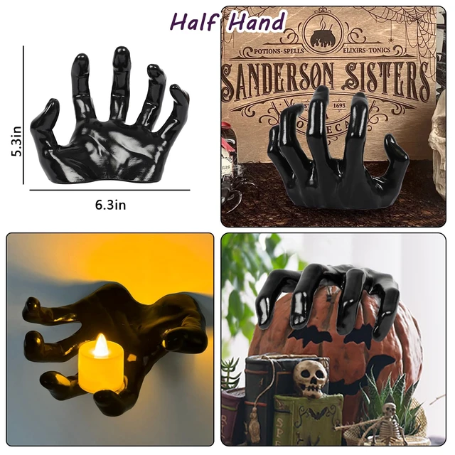 Alt view image 5 of 7 - Halloween Decor 3Set Creepy Hands with Candles Halloween Wall Decor | Spooky Halloween Decorations Indoor Outdoor, Life-Sized Horror Hands
