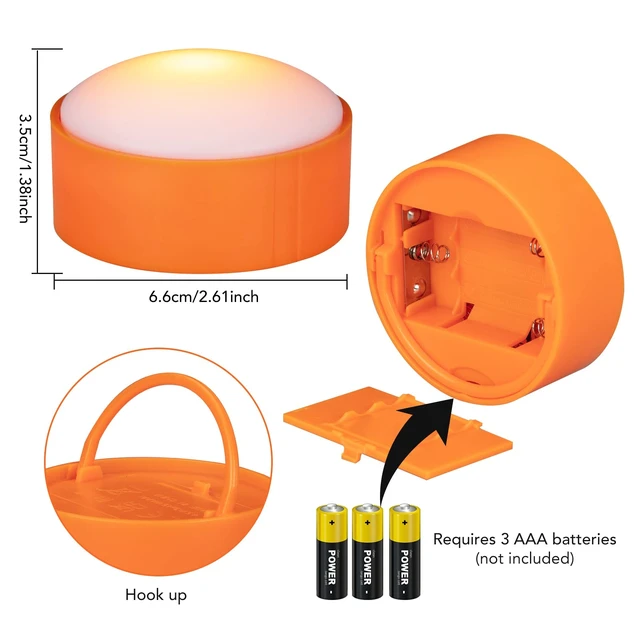 Alt view image 3 of 6 - 6-Pack Halloween Decorations LED Pumpkin Lights, Pumpkin Light Decoration | Bright and Flickering Flameless Candles With Remote Control and Timer, Jack O Lantern Lights Battery Operated for Halloween