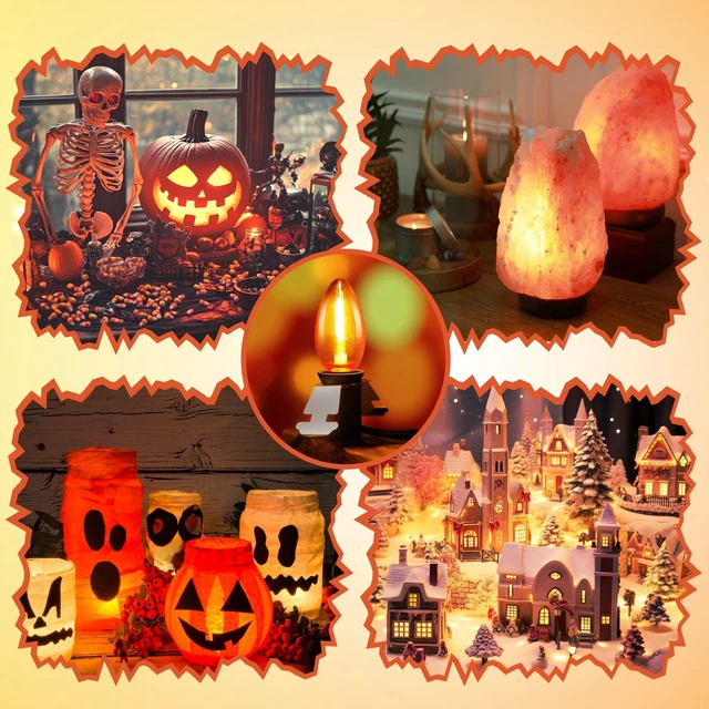 Alt view image 7 of 7 - 4 Pack Accessory Cord with LED Bulb, 6ft Light Cord | On/Off Switch, Female/Male Plugs, Blow Mold Light Kit Replacement for Halloween Pumpkin, Paper Lantern, Salt Lamps, Skeleton
